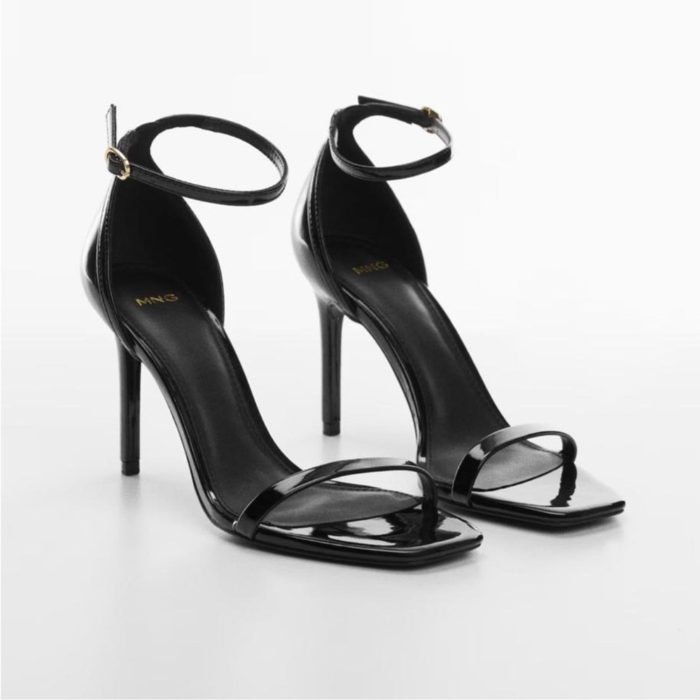 MANGO Patent leather-effect strap sandals